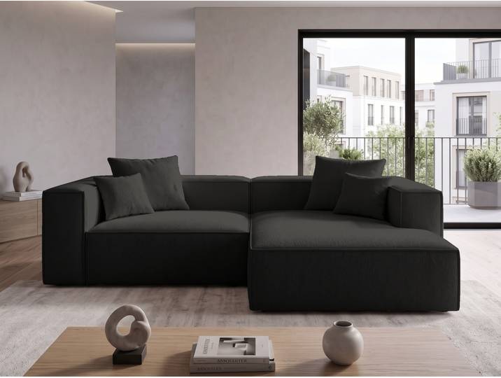 Ecksofa L Rechts Vellaro Schwarz