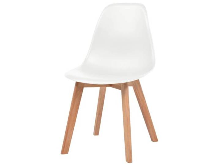 POUFGDR Essstühle, Weiß, Kunststoff, 2 Stück Ergonomischer Sitz, gebogene Rückenlehne, schmutzabweisend, Massivholz, einfache Montage