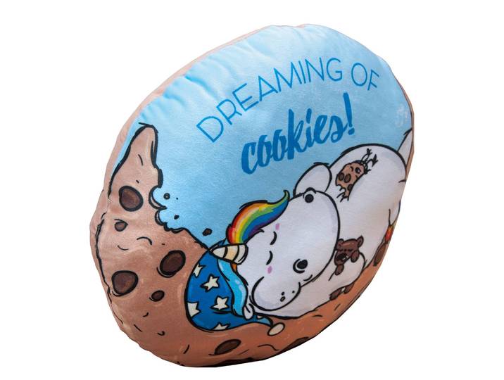 Coussin décoratif Licorne Cookie Multicolore Ø 30cm Polyester