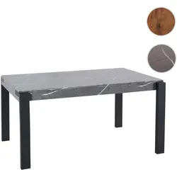 Esstisch HWC-L53, Tisch Küchentisch Esszimmertisch, Industrial Metall 140x80cm ~ Marmor-Optik grau