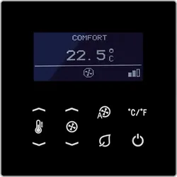 Jung TRDLS9248SW KNX Raumtemperaturregler Fan Coil, Serie LS, schwarz TRD LS 9248 SW