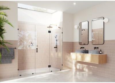 "Glass Warehouse 78"" x 90.5"" Frameless 3 Panel Inline Shower Door"