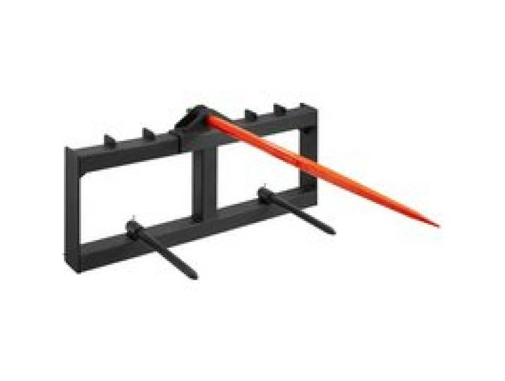 VEVOR Frontladerzinken 725kg Tragfähigkeit Ballenzinken Ballenspieß Ballentransportgabel mit einem Spieß & zwei stabilisierenden Spießen Schwerlastzinken kompatibel mit Kompaktladern & Traktoren