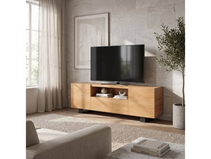 Buffet TV Lift en bois massif 160 cm Bois de chêne massif
