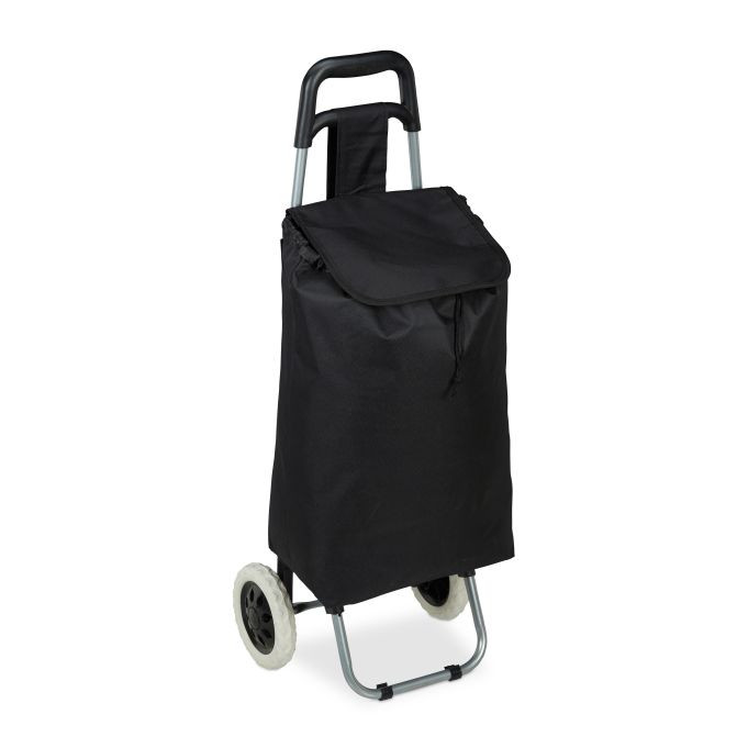Relaxdays opvouwbare boodschappentrolley met afneembare tas van 28 L, zwart