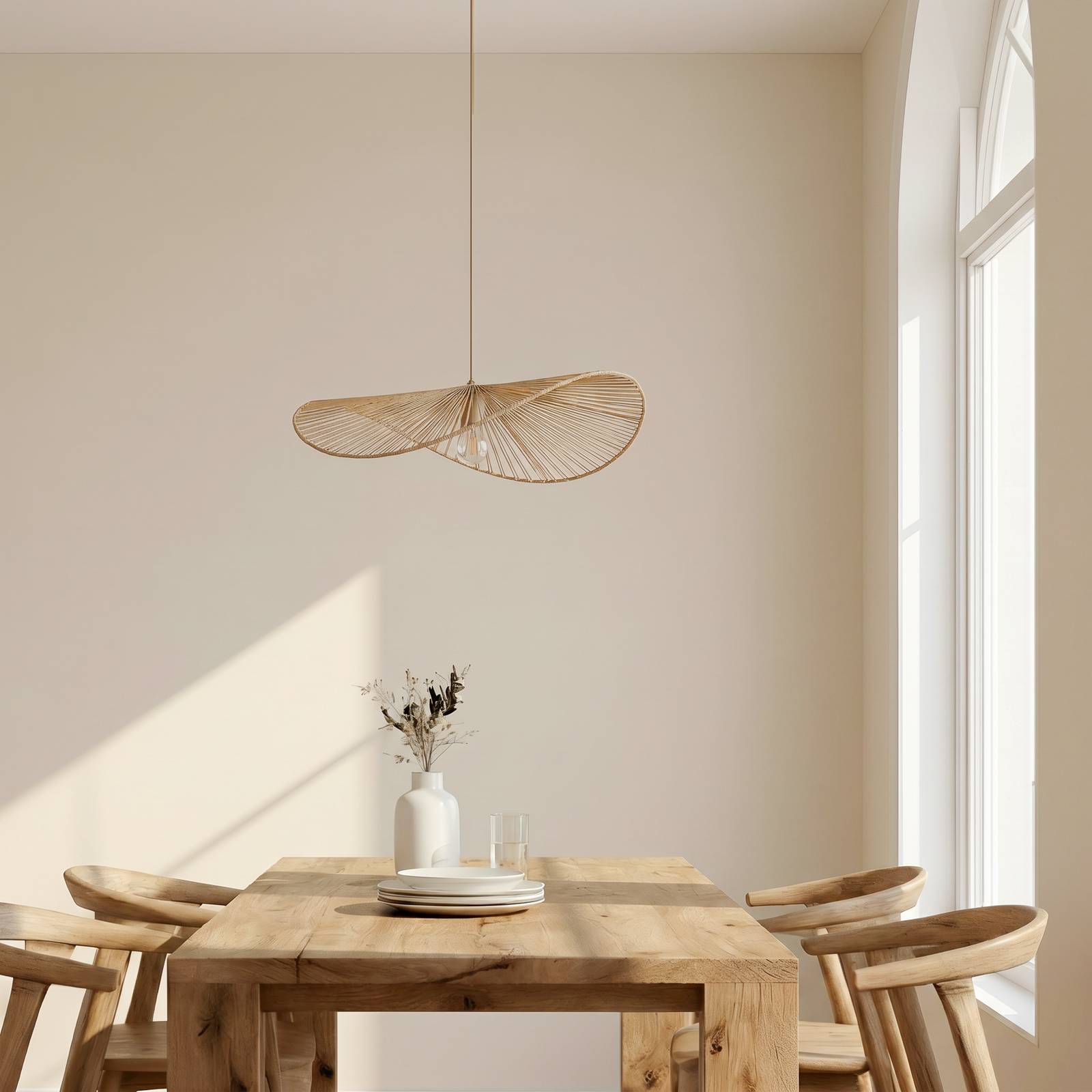 Hängelampe Valdorin Lindby, dimmbar, creme / amber, für Wohn- / Esszimmer, Papier / Lunolit / Lunopal, Modern, Pendelleuchte