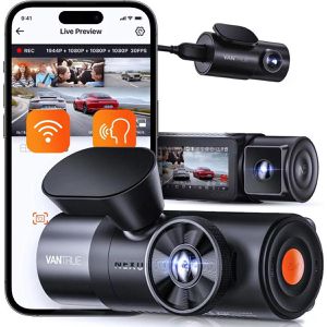 Vantrue Dashcam Nexus 4 Pro, Auto, 4K Weitwinkel-Kamera 155°, Rückfahr-& Innenkamera WLAN & GPS