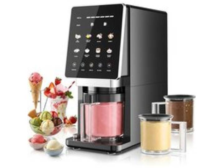Machine à Glace TEENDOW - 3 Bols 500 ML - l’italienne Intégré - Fonction autonettoyante - Pavé tactile intelligent