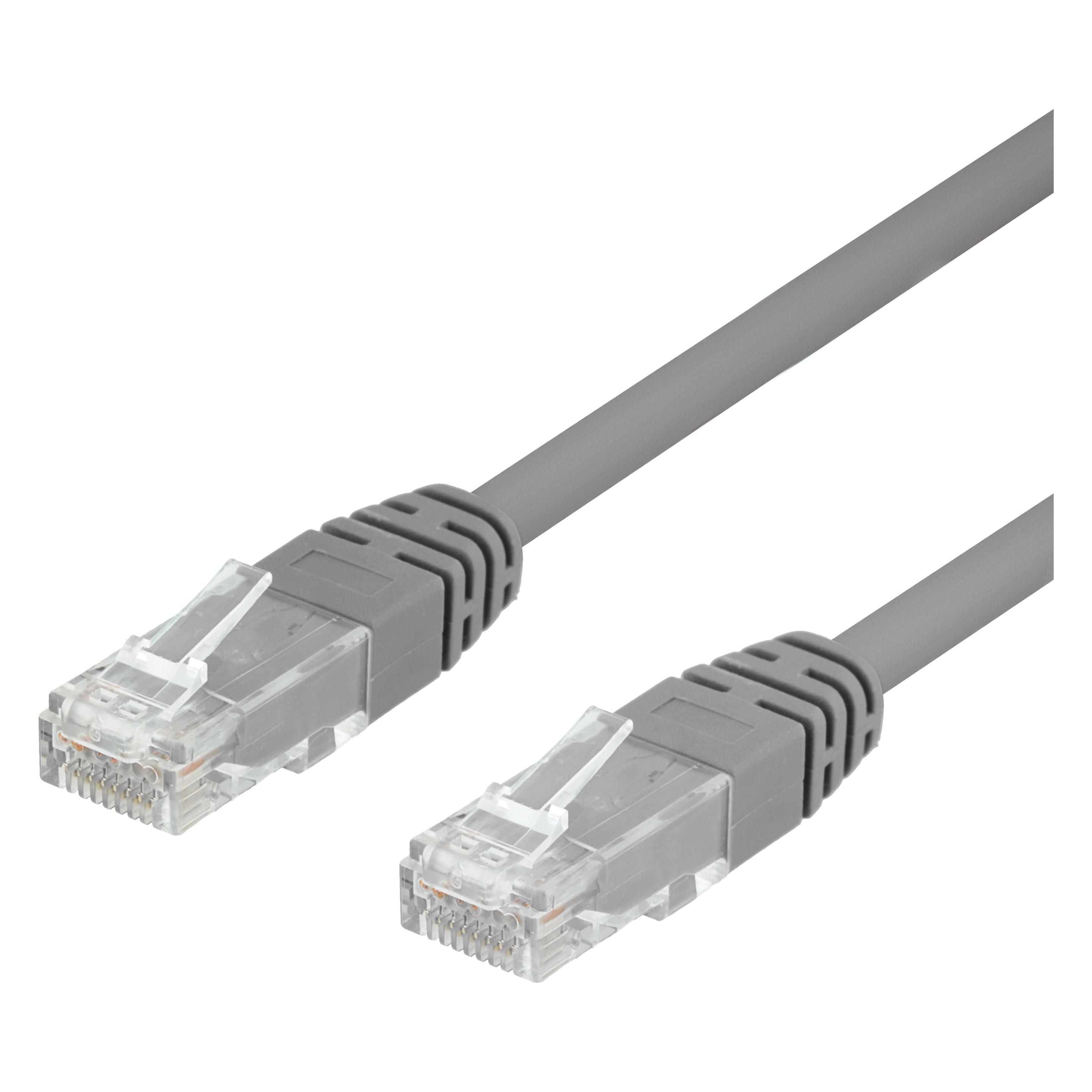 Deltaco U/UTP Cat6 patchkabel, LSZH, 2m, grå (U/UTP, CAT6, 2 m) (TP-62)