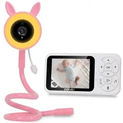 Evolveo, Babyphone, Baby Monitor N35, baby monitor with camera, VOX, thermometer, night vision, RGB light, Pink (Babyphone mit Kamera)