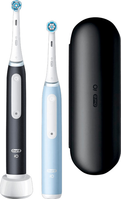 Oral-B iO 3 Duo Pack Elektrische tandenborstel Zwart en Blauw