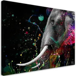 WANDBILD afrikanische elefant abstraktion