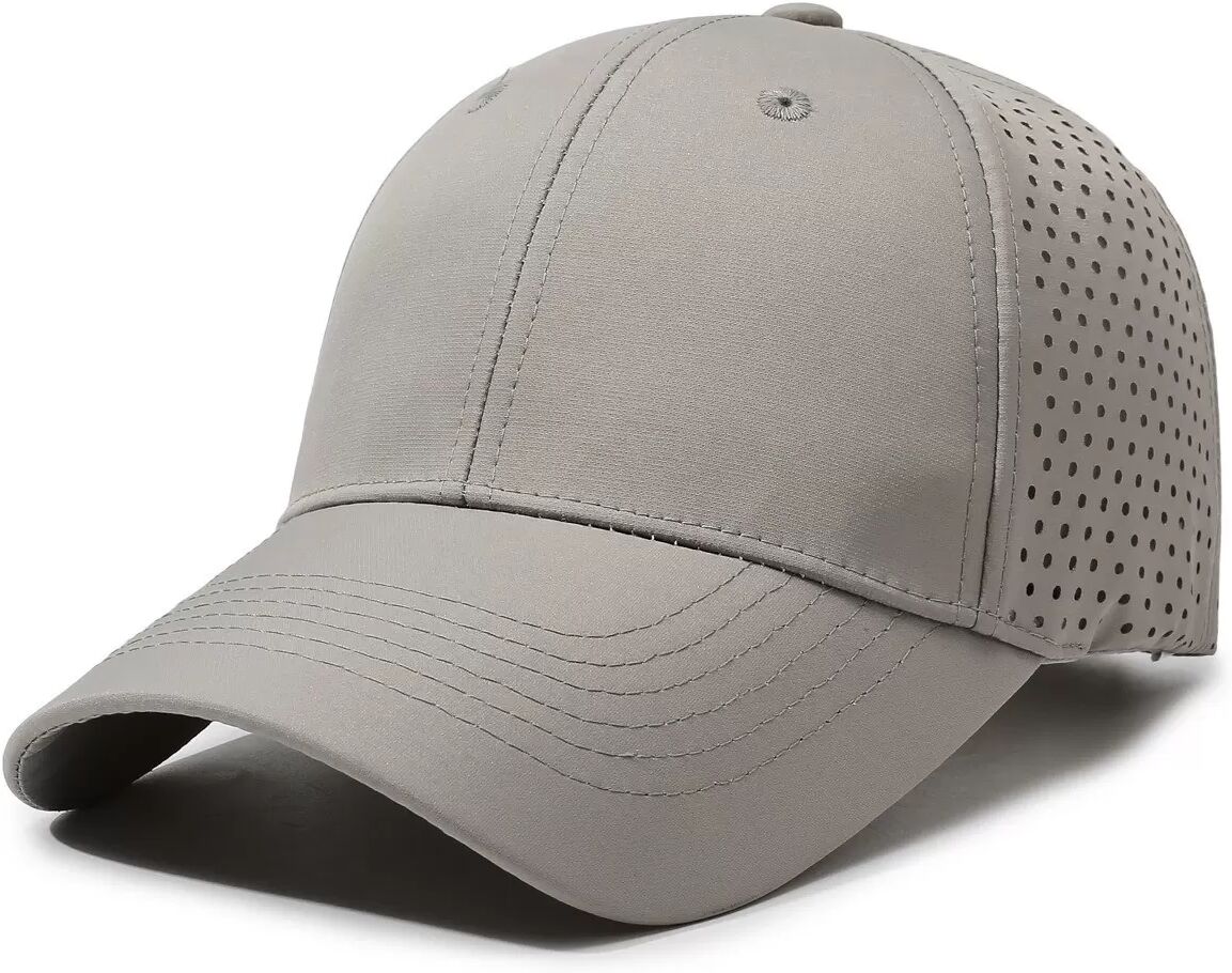 INF Schnell-trocknende Polyester-Basecap – Atmungsaktiv, Sonnenschutz mit breitem Schweißband und verstellbarem Sitz Hellgrau