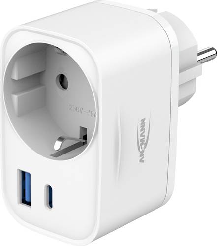Ansmann HS220 USB Ladegerät 1x USB-A USB-C Weiß Innenbereich