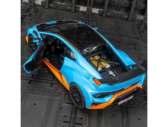 Modèle de supercar Lamborghini Huracan STO en alliage, échelle 1:18, portes et capot ouvrables, décorations statiques.