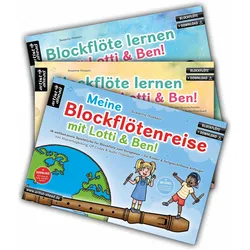 Blockflöte lernen mit Lotti & Ben - Band 1 und 2 + Meine Blockflötenreise im Set!, Fachbücher von Susanne Hossain