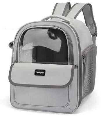 Friendly Fresh Finds Breathable Mesh Pet Carrier Backpack For Dogs And Cats, Large Capacity Portable Foldable Backpack For Hiking Travel Camp gray