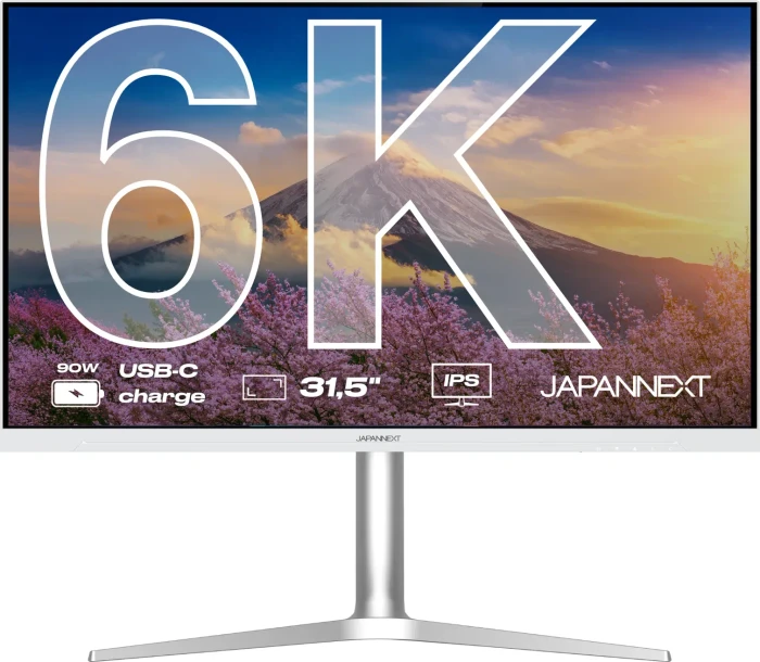 31.5" (80,01cm) JAPANNEXT JN-IPS326K-HSPC9 weiß/silber 6016 x 3384 1xDisplayPort 1.4 / 1x USB-C mit Displayport / 2x HDMI 2.1