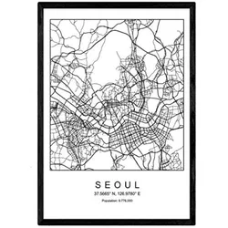POSTER Seoul Nordischer Stil A4 Rahmenlos