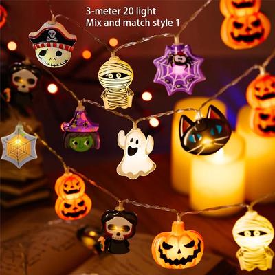 Uplift Treasures Halloween Pumpkin Bat LED Light String 3 meter 20 Light