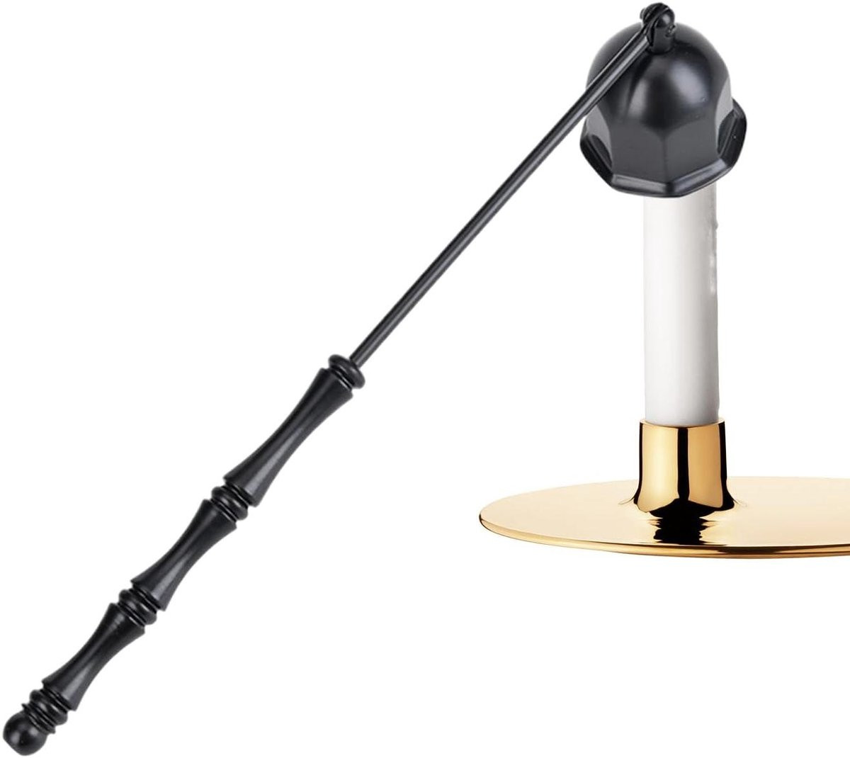 Kaarsendover Vlamdover Doofhulpmiddel met Lange Steel - Zilverkleurig - 50g