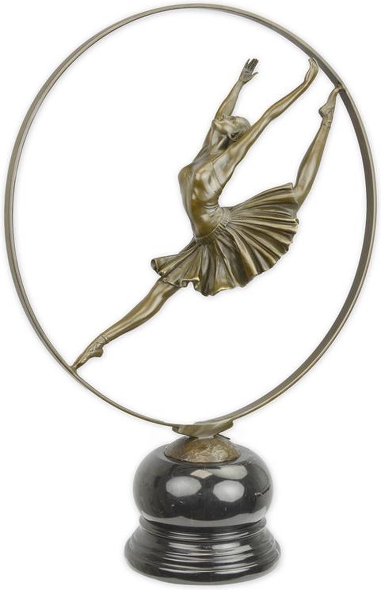 Bronzen sculptuur van een ringdansteres voor op tafel