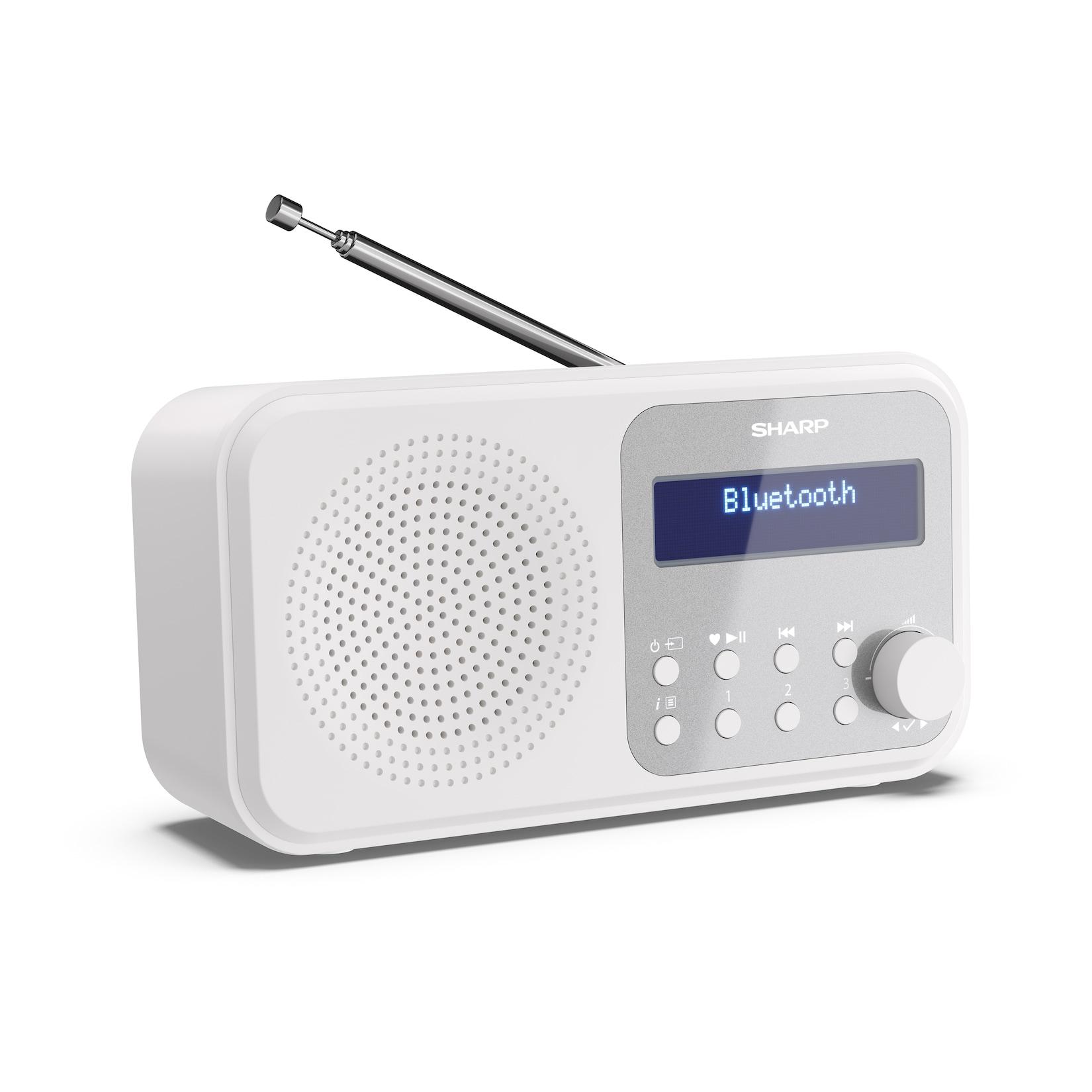 Sharp DR-P420 Tokyo DAB+ Digitalradio Bluetooth Lautsprecher UKW DAB Wecker Dual-Alarm weiß