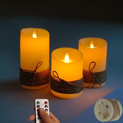 Uplift Treasures 3 Piece Vintage LED Flameless Candles With Dancing Flame battery Operated