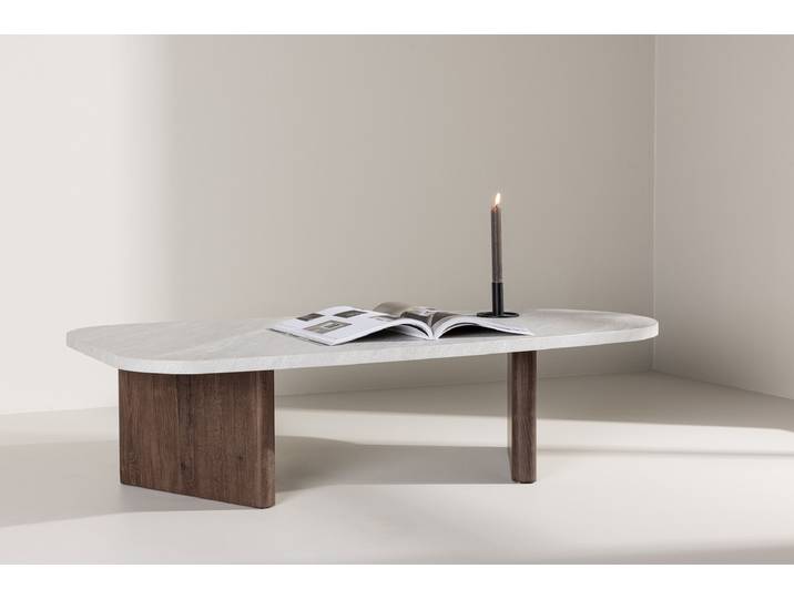 Table basse Grönvik 130 cm 130 x 32 x 65cm Gris/Imitation béton
