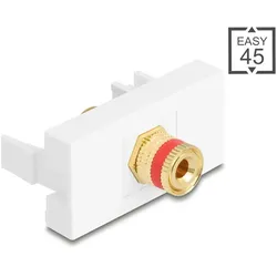 DELOCK Easy 45 Modul Polklemme zu Gewindebuchse rot / weiß