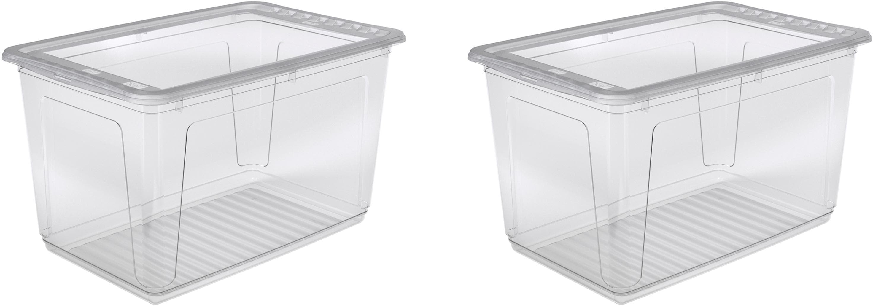 Aufbewahrungsbox KEEEPER "bea", transparent, B:39cm H:35cm, Kunststoff, Aufbewahrungsboxen, Aufbewahrungsbox, 2 x 52 L, mit Air Control-System transparent 2 Stk., B/H/T: 39cm x 35cm