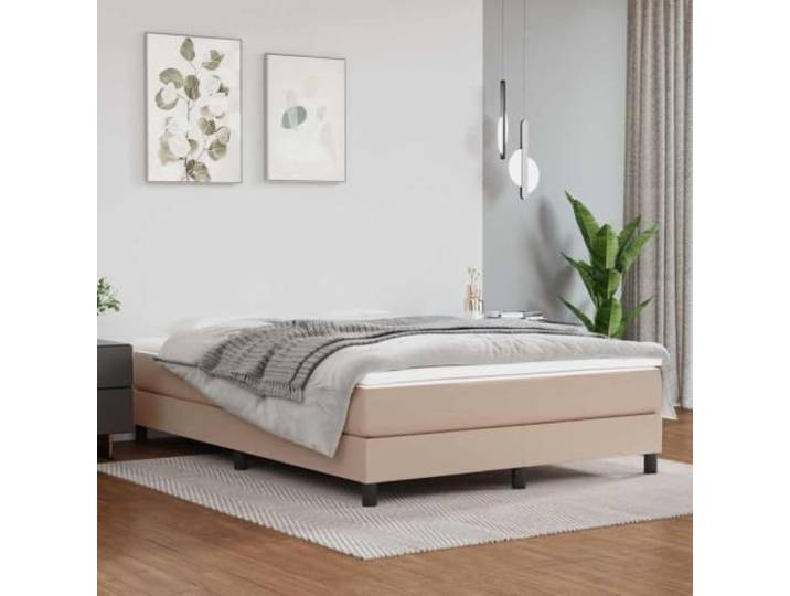 KTHLBRH Taschenfederkernmatratze Mittel Cappuccino 140x190x20 cm Kunstleder Mittelharte Unterstützung, Taschenfedern, pflegeleichtes Kunstleder, stoßdämpfender Schaumstoff, für Rücken- und