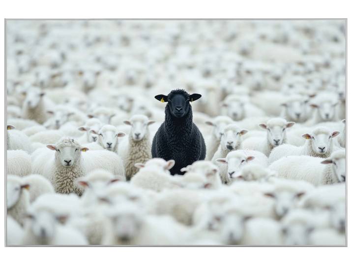Bild mit Rahmen Black Sheep image LAND