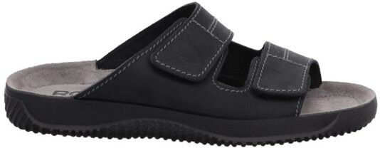 Pantolette ROHDE "Soltau-H", Herren, Gr. 41, ungefüttert, schwarz, Nubukleder, Schuhe Pantolette, Sommerschuh, Schlappen, Hausschuh mit Klettverschlüssen schwarz 41, ungefüttert