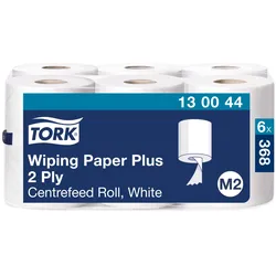 Tork Starke Mehrzweck-Papierwischtücher mit Innenabrollung Weiß M2, 6 × 368 Blat...