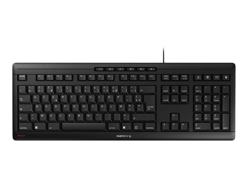 Cherry Stream Keyboard AZERTY-toetsenbord met USB-kabel, zwart