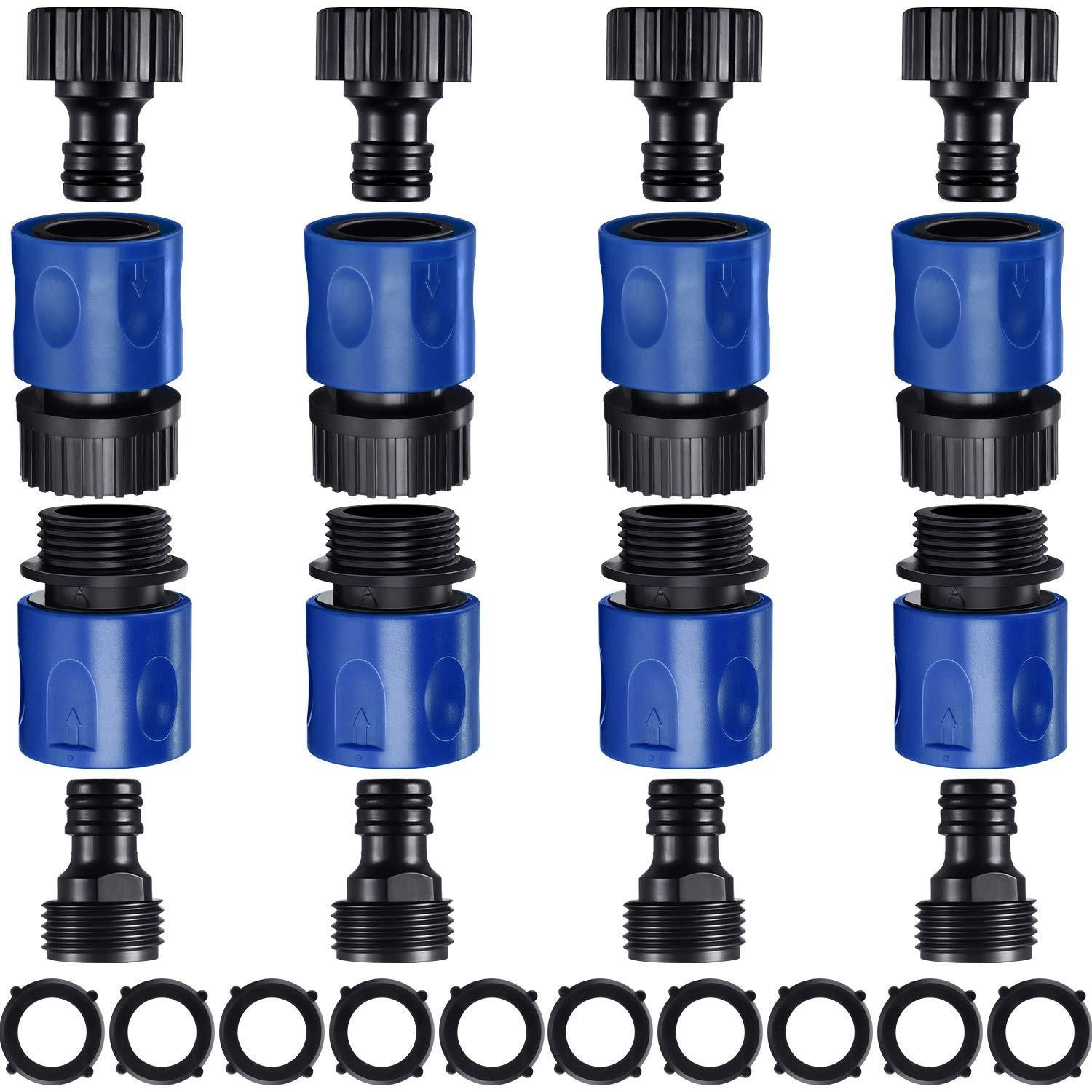 16 stuks Tuinslang Koppelingen met Rubber Ringen 3/4 inch