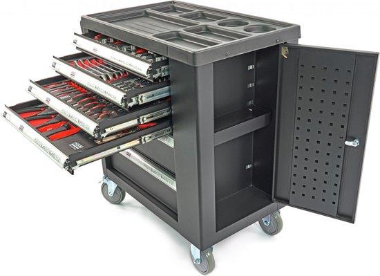 HBM 154 Premium Werkzeugkiste mit Tür und Kohlenstoff-Inlays - SCHWARZ