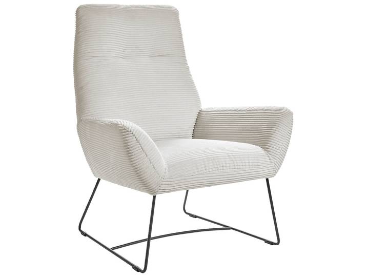 Lounge Handmade Sessel LH-BEN, Weiß, Cord