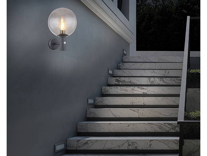 Applique murale LED Hedwig Ø 25cm Gris