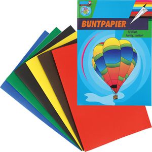 Böttcher-AG Buntpapier Heft, matt, A5, 6 Farben sortiert, 80 g/m², ungummiert, 12 Blatt