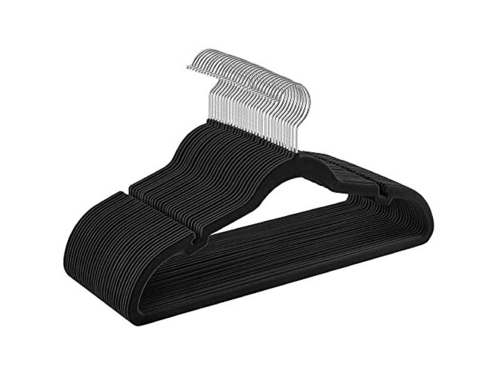 SONGMICS fluwelen hanger, 30-delige set, antislip, ruimtebesparend