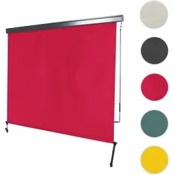 Vertikalmarkise HWC-F42, Senkrechtmarkise Sichtschutz Außenrollo Rollo, UV-Schutz 50 Stoff ~ 250x180cm, bordeaux-rot
