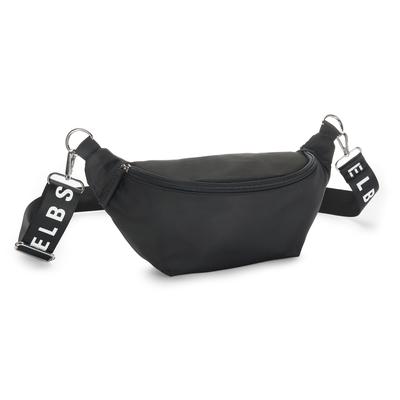 Bauchtasche ELBSAND "Umhängetasche", Damen, Gr. B/H/T: 32cm x 14cm x 10cm, schwarz, Stoff, Textil, clean, unifarben, Taschen, Crossbody Bag, Gürteltasche, Brusttasche, Hüfttasche VEGAN