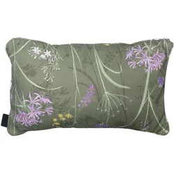 Natura Punto, Dekokissen, Deko-Kissen Outdoor, Blumenmuster grün, 30 x 50 x 10 cm (30 x 50 cm)