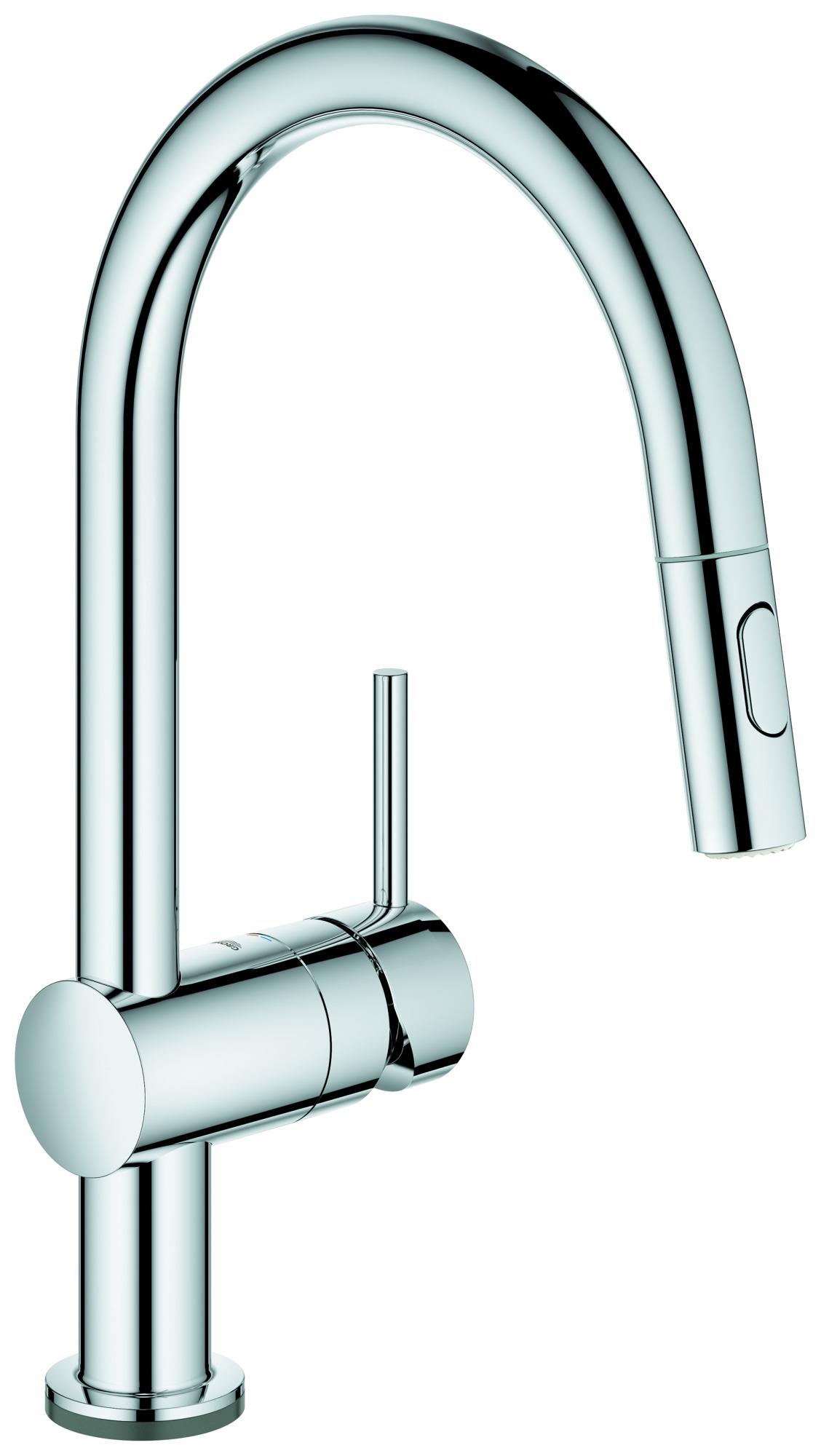 GROHE 31358002 Elektron.-EH-SPT-Batt. Minta Touch 31358_2 C-Auslauf azb. Spülbrause chrom