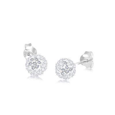 Paar Ohrstecker ELLI "Ohrringe Kugel Funkelnd 925 Silber, mit Kristallen von Swarovski(R)", weiß, Ohrringe, Damen, Silber 925 (Sterlingsilber)