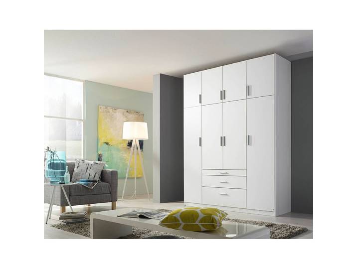 Drehtürenschrank 181cm Weiß/Alpinweiß ohne Spiegeltür/-en