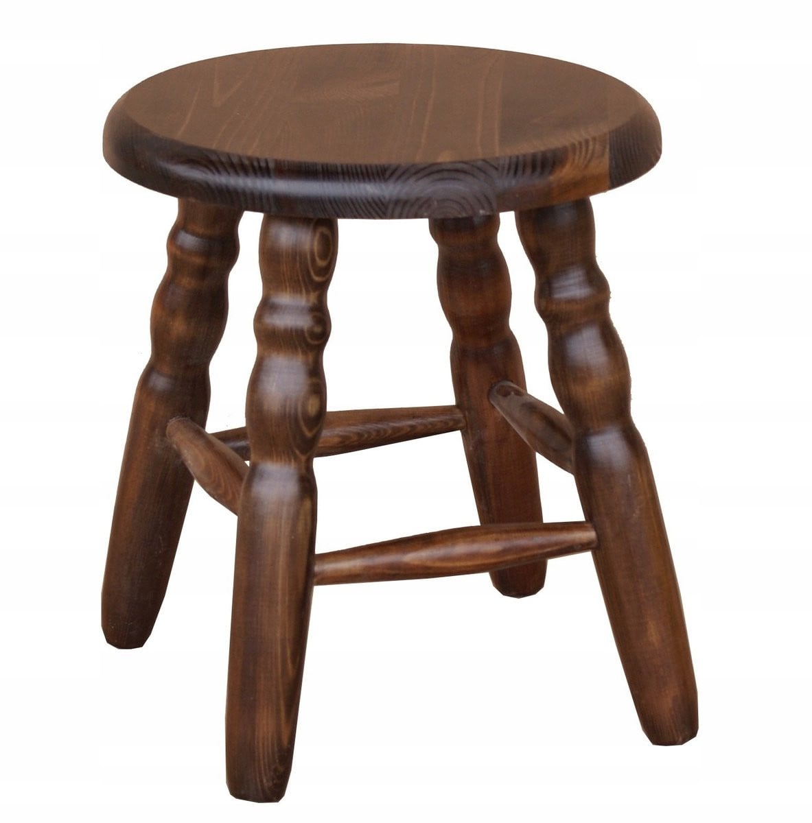 Metdrew Houten Kinderkruk met Gedraaide Poten - Bruin (Noten)