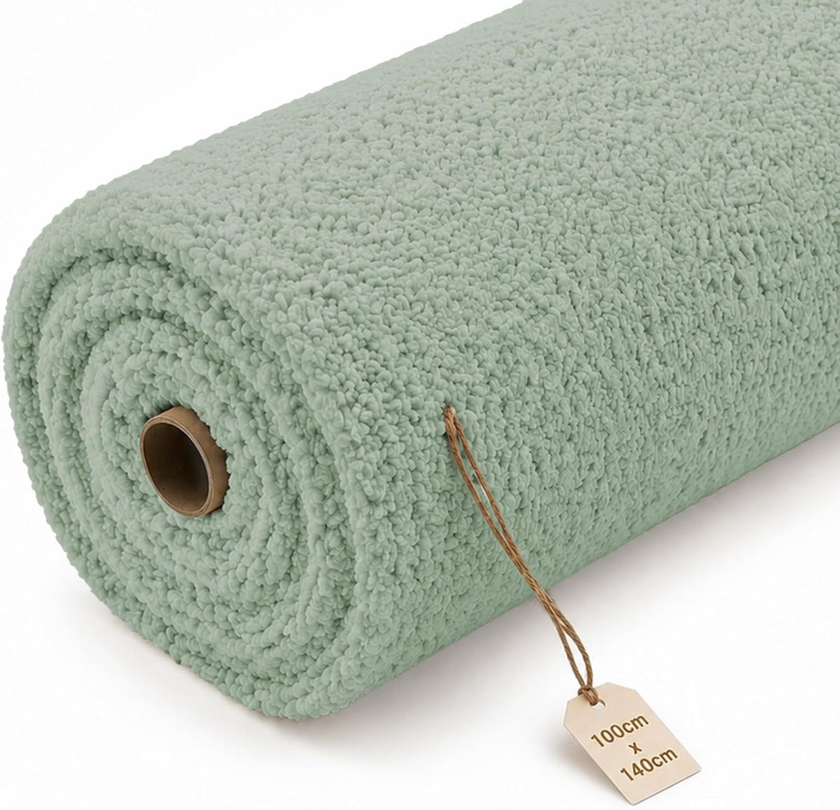 Groene boucle bekledingsstof per meter voor meubels en doe-het-zelfprojecten, Breedte: 140 cm